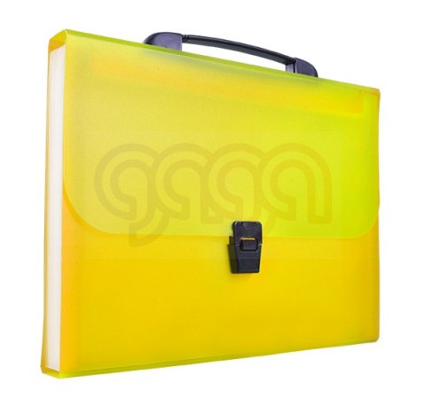 Teczka harmonijkowa PP z rączką, 13 przegród, A4 żółta Tetis