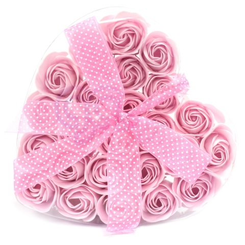 Zestaw 24 mydlanych różowych róż Dzień Kobiet Mamy