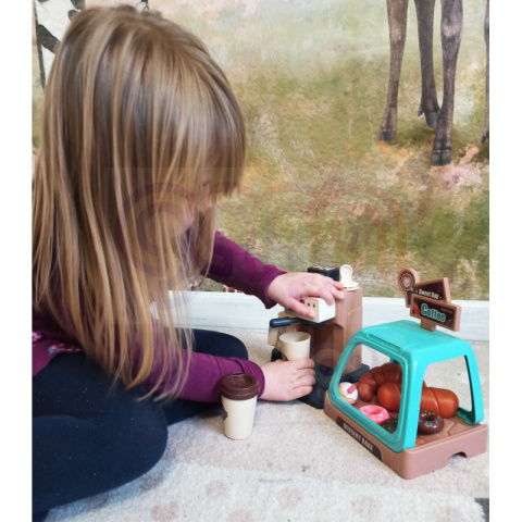 Kuchnia dziecięca zestaw Ekspres do Kawy + Witryna na Ciastka