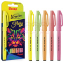 Pisak do kaligrafii PENTEL SES15 Brush Sign Pen Fluoart kpl. 5szt. FLUORESCENCYJNE
