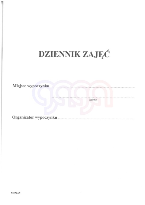 DZIENNIK ZAJĘĆ WYPOCZYNKU GRUPOWEGO NA KOLONIE FERIE