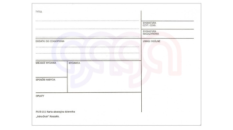 KARTA AKCESYJNA DZIENNIKA Pu-B-111