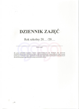 DZIENNIK ZAJĘĆ DODATKOWYCH MEN I/6