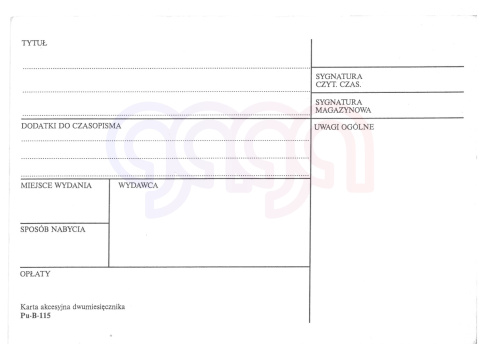 KARTA AKCESYJNA DWUMIESIĘCZNIKA PU-B-115