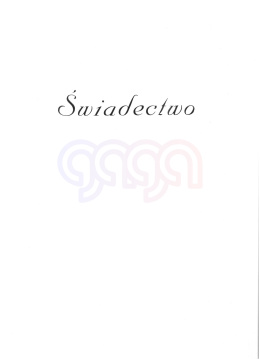 TECZKA KARTONOWA BIAŁA Z NADRUKIEM ŚWIADECTWO