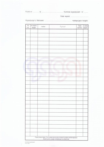 KONTROLA WYPOŻYCZEŃ PUB-180