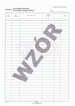 ZAŁĄCZNIK DO PROTOKOŁU SKONTRUM PU-B-162