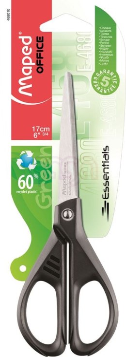 Nożyczki GREENLOGIC 17cm czarne ESSENTIALS MAPED 468010 ekologiczne