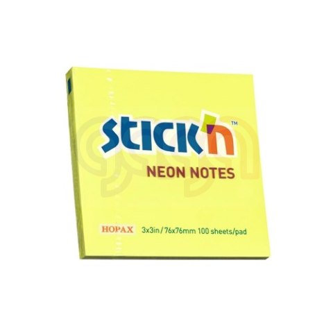 Bloczek STICKN 76x76mm żółty neonowy 100k 21133 STICKN