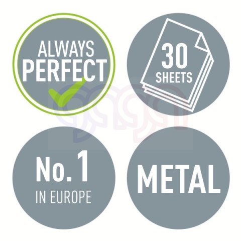 Dziurkacz duży metalowy Leitz, żółty, 10 lat gwarancji, 30 kartek 50081016