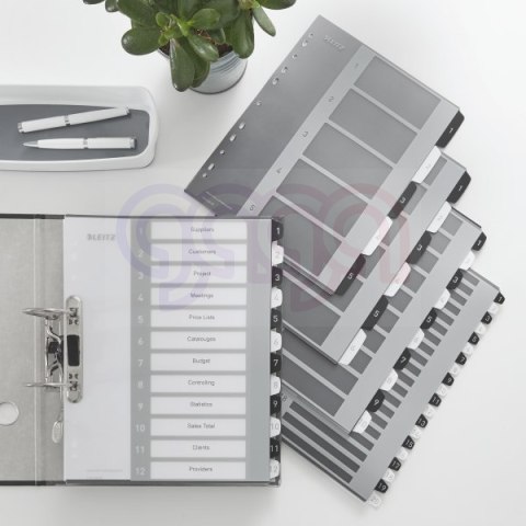 Przekładki plastikowe do nadruku tekstu na kartę, Leitz WOW, 15, biało-czarne 12130000