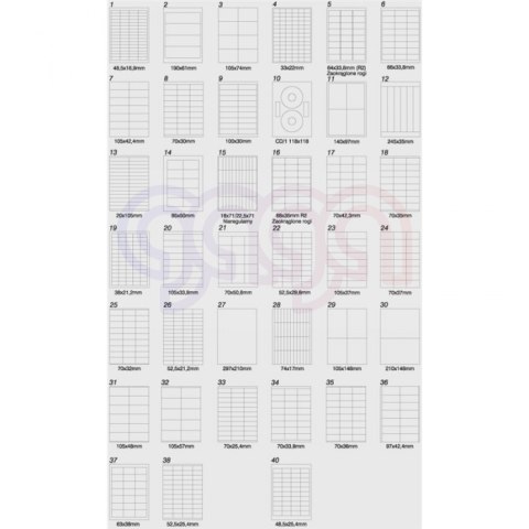 Etykiety A4 CD 118x118mm białe nr010 (100sztuk) EMERSON eta4118.118