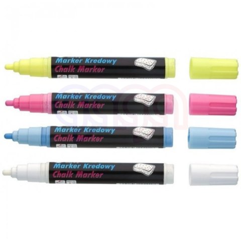 Marker kredowy, końcówka ścięta 8mm, 8g tuszu czerwony TO-291 Toma