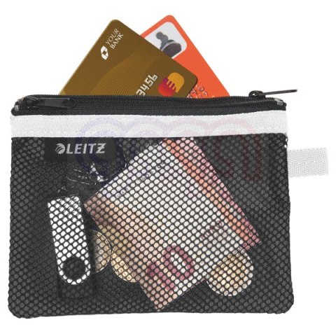 Koszulka z suwakiem z dwiema przegródkami Leitz WOW, rozmiar S, czarna 40110095