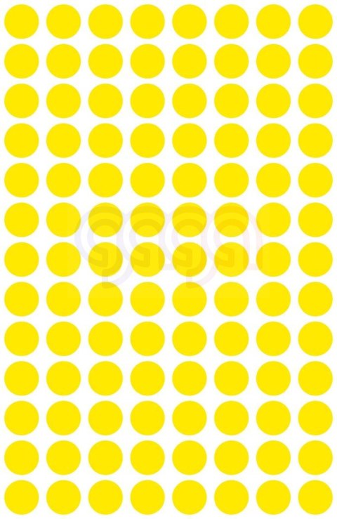 Kółka do zaznaczania kolorowe, 416 etyk./op., Q8 mm, żółte Avery Zweckform, 3013