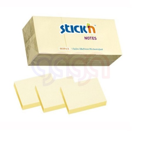 Bloczki STICKN 38x51mm żółty pastele 12bloczków x 100 kartek 21530