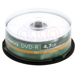 Płyta OMEGA DVD+R 4,7GB 16X CAKE (25) OMD1625+ a