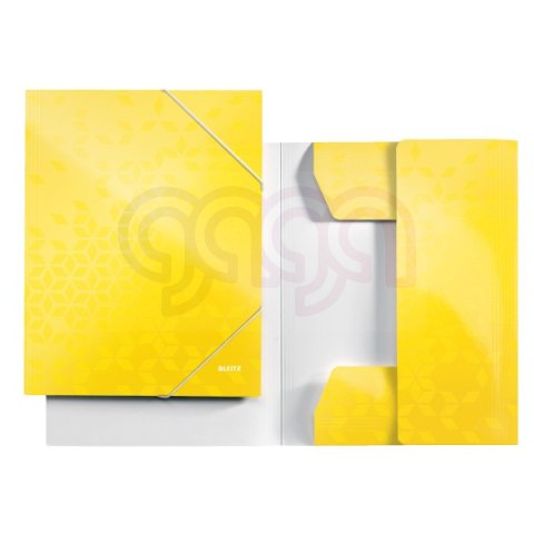 Teczka kartonowa z gumką WOW Leitz, żółta 39820016