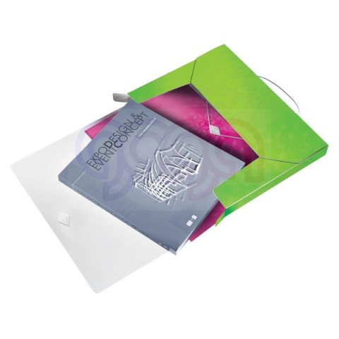 Teczka z gumką PP Leitz WOW, 30 mm, zielona 46290054