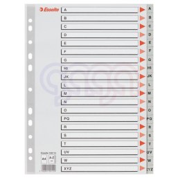 Przekładki plastikowe szare PP A4 A-Z alfabetyczne ESSELTE 100112
