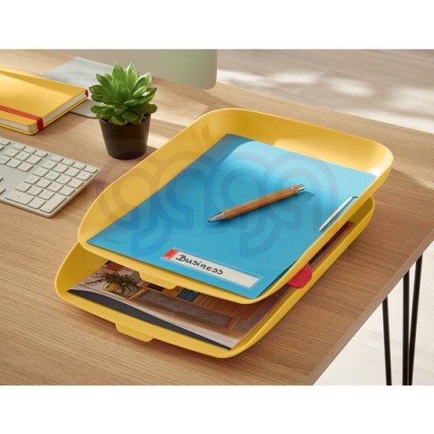 Folder A4 z kieszonką na etykietę Leitz Cosy, niebieska 47080061