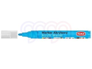 Marker akrylowy, fibrowa końcówka okragła 2-5mm, niebieski jasny TO-402 Toma
