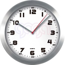 Zegar ścienny aluminiowy 29,5cm, srebrny z białą tarczą MPM E01.2483.7000