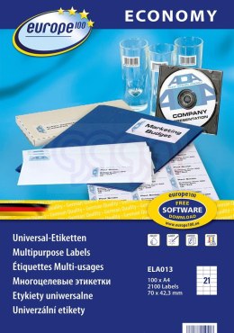 Etykiety uniwersalne ELA013 70 x 42,3 100ark Economy Europe100 by Avery Zweckform