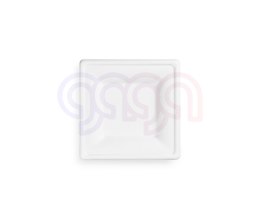 Talerz z trzciny cukrowej, kwadratowy 16x16 cm, biały, op. 50 szt. 100% biodegradowalny 82452 /29303