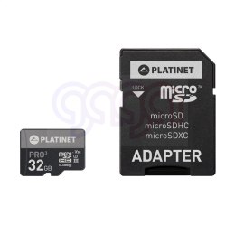Karta pamięci Micro SDhc + adapter 32GB class10 UIII 90MB/s Platinet PMMSD32UIII
