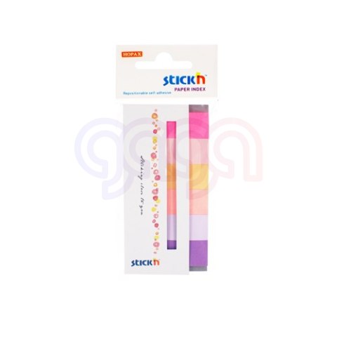 Zakładki papierowe 45x15mm 6 kolorów SPRING 180 kartek STICKN 21595