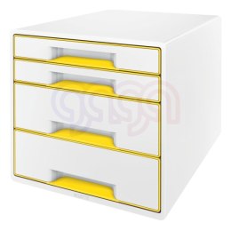 Pojemnik z 4 szufladami Leitz WOW, biały/żółty 52132016