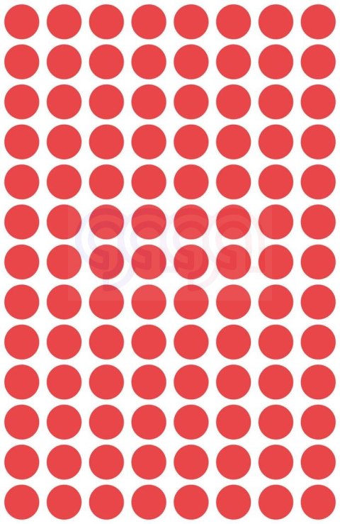 Kółka do zaznaczania kolorowe, 416 etyk./op., Q8 mm, czerwone Avery Zweckform, 3010