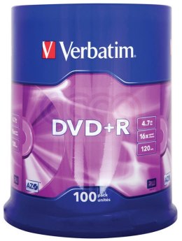 Płyta DVD+R VERBATIM CAKE(100) Matt Silver 4.7GB x16 43551