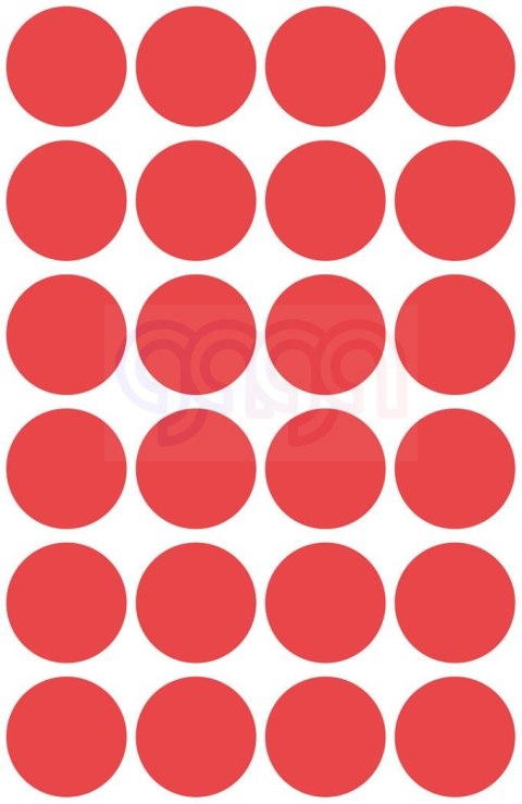 Kółka do zaznaczania kolorowe, 96 etyk./op., Q18 mm, czerwone Avery Zweckform, 3004