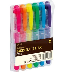 Zakreślacz GR-219 kpl. 6 szt., mix kolorów GRAND 160-1881