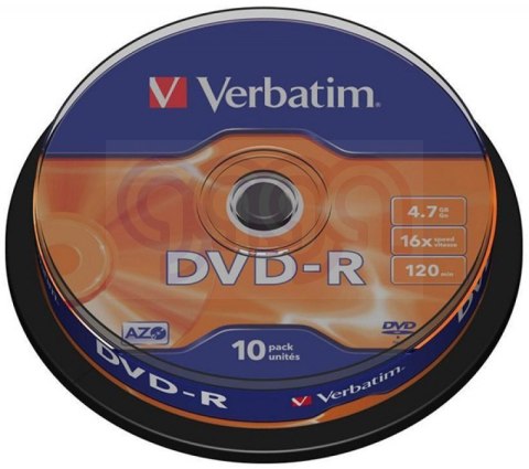 Płyta DVD-R VERBATIM CAKE(10) 4.7GB x16 Matt Silver 43523