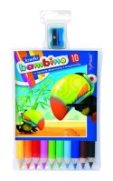 Kredki BAMBINO 10kol.w drewnie 15 cm + temperówka