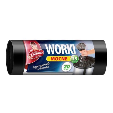 Worki na śmieci 35l mocne HDPE (20szt.)czarne ANNA ZARADNA WNS2207/80SH