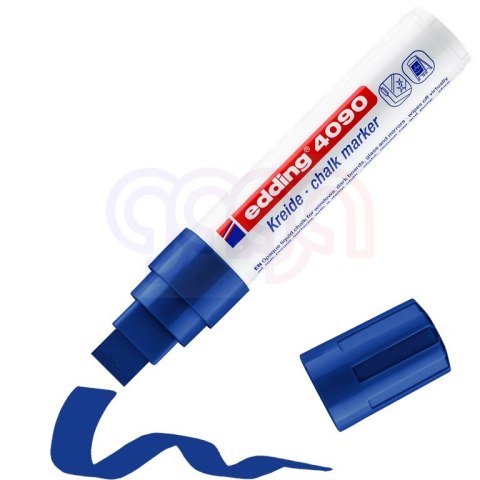 Marker kredowy ścięta końcówka 4 -15 mm kredowy niebieski Edding 4090/003/N