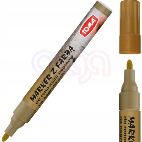 Marker olejowy do nagrobków, końcówka 2,5mm, złoty TO-448 Toma (X)
