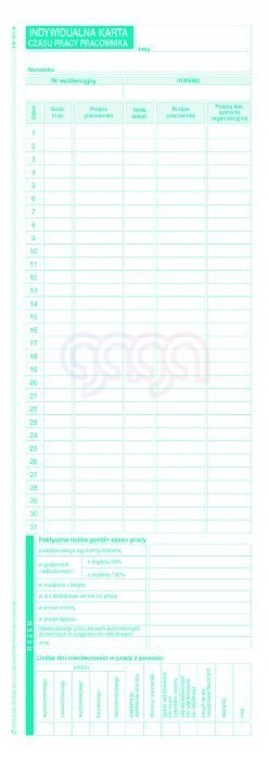 531-0 Indyw.kart.czasu pracy Miczhalczyk i Prokop