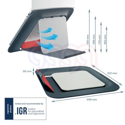 Podstawka pod laptopa Ergo Cosy, szara Leitz 64260089