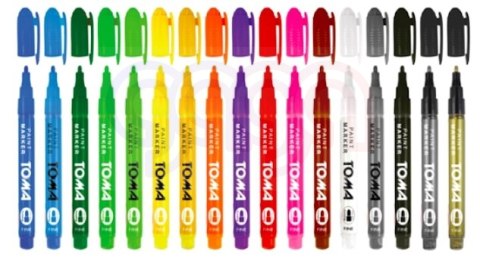 Marker olejowy,cienka fibrowa końcówka 1,5mm, żółty TO-441 Toma