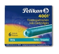 Naboje do piór, krótkie turkusowe 400142569 PELIKAN
