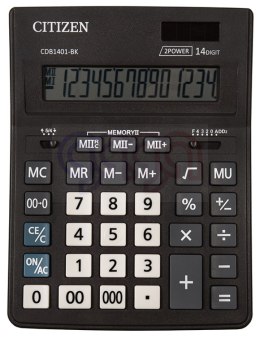Kalkulator biurowy CITIZEN CDB1401-BK Business Line, 14-cyfrowy, 205x155mm, czarny