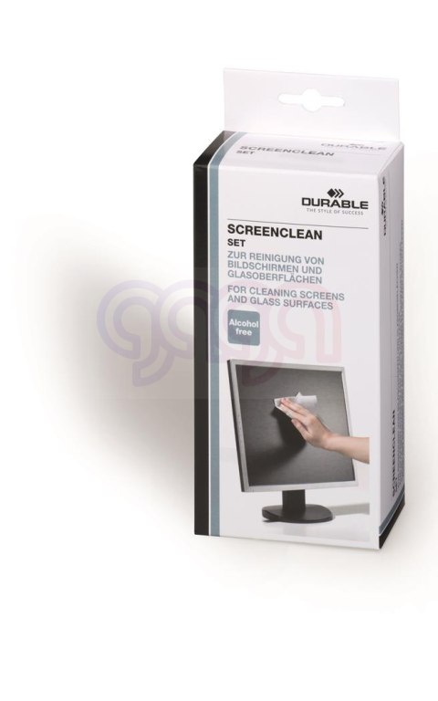 Zestaw do czyszczenia ekranów DURABLE (570700) płyn 125ml+20szt ścier mix