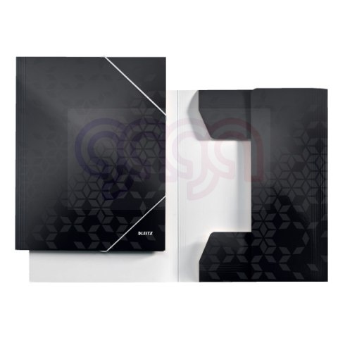 Teczka kartonowa z gumką WOW Leitz, czarna 39820095