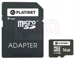 Karta pamięci Micro SDhc + adapter SD 16GB SECURE DIGITA class10 Platinet PMMSD1610