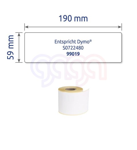 Etykiety na segregatory AS0722480 59 x 190 110 et. w rolce do termodruku, trwałe, białe Avery Zweckform